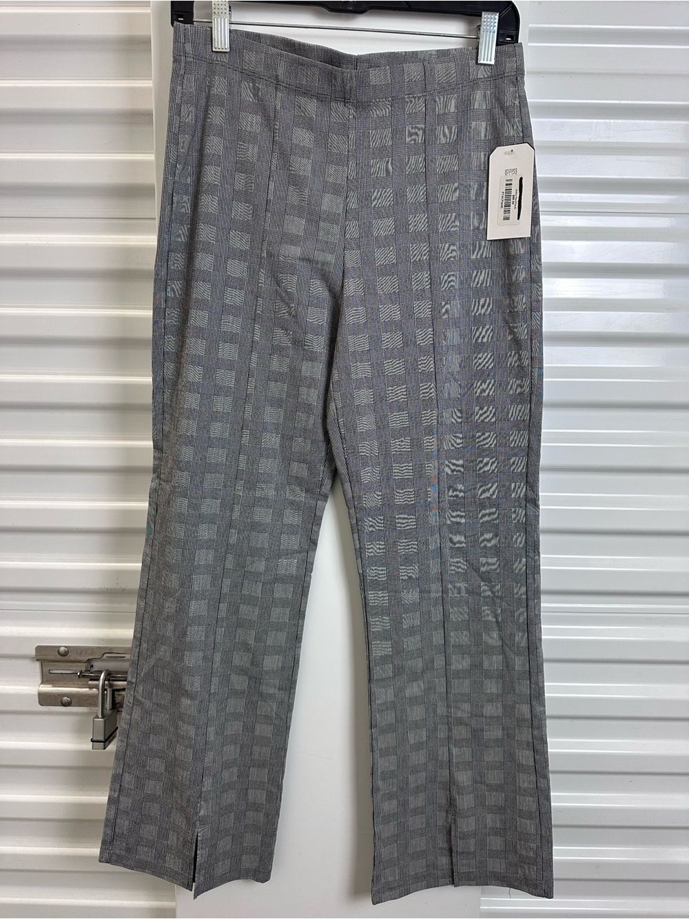 CLARA SUNWOO Black and White Glen Plaid Pull-On Pants